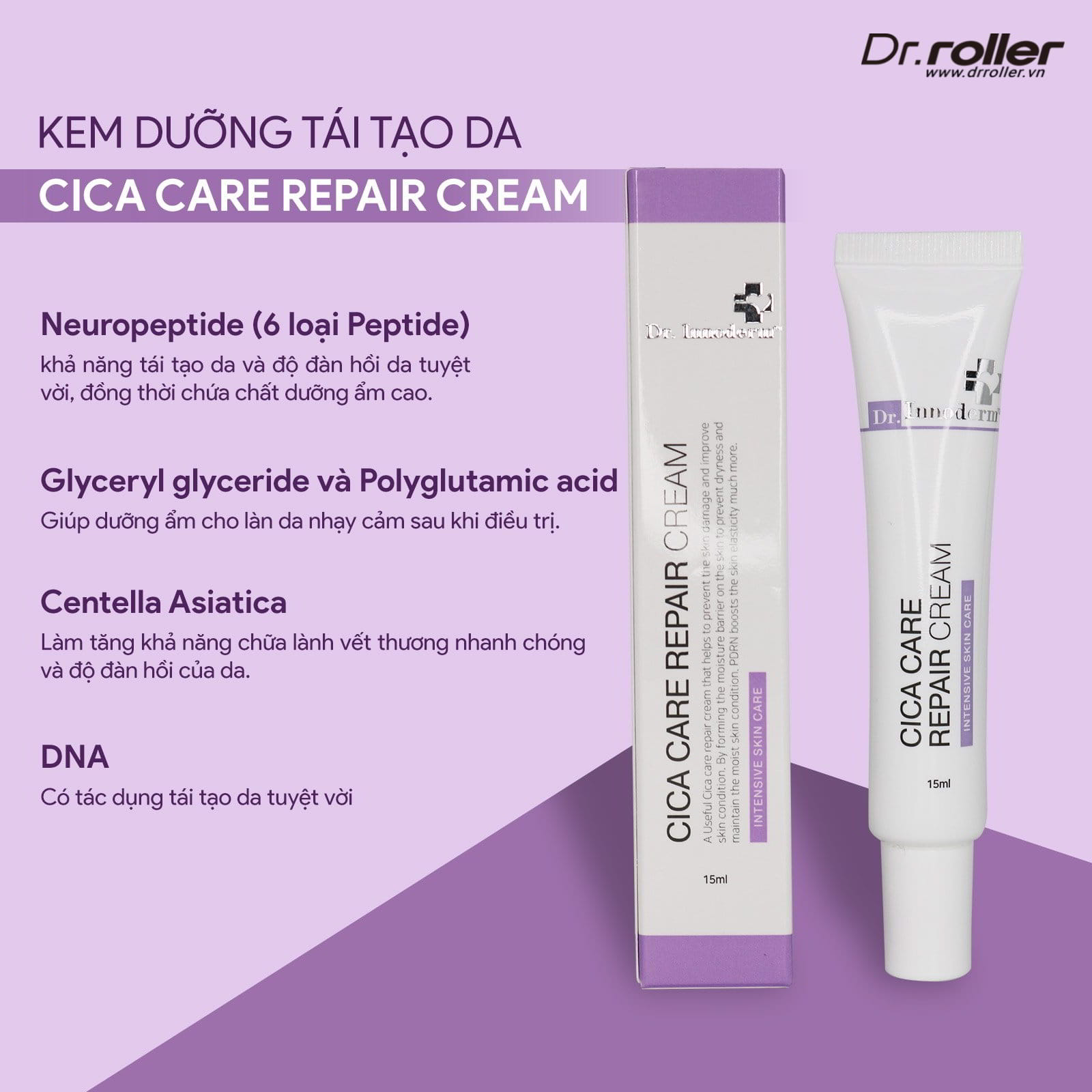 Kem dưỡng phục hồi tái tạo da CICA CARE REPAIR CREAM 15ml